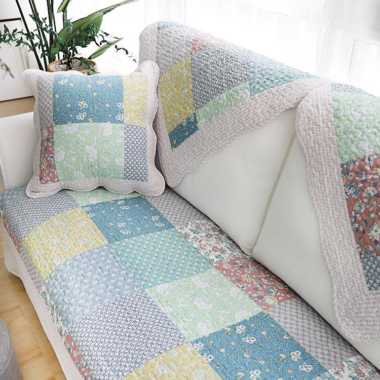Garden Washed Cotton Four Seasons Universal Cotton Fabric Sofa Cushion Cotton Cushion Backrest Towel Cover.