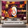 Benutzerdefinierter Namens-Text-Wandteppich Galatasaray FC Personalisierter Polyester-Wandteppich für Schlafzimmer und Zimmer