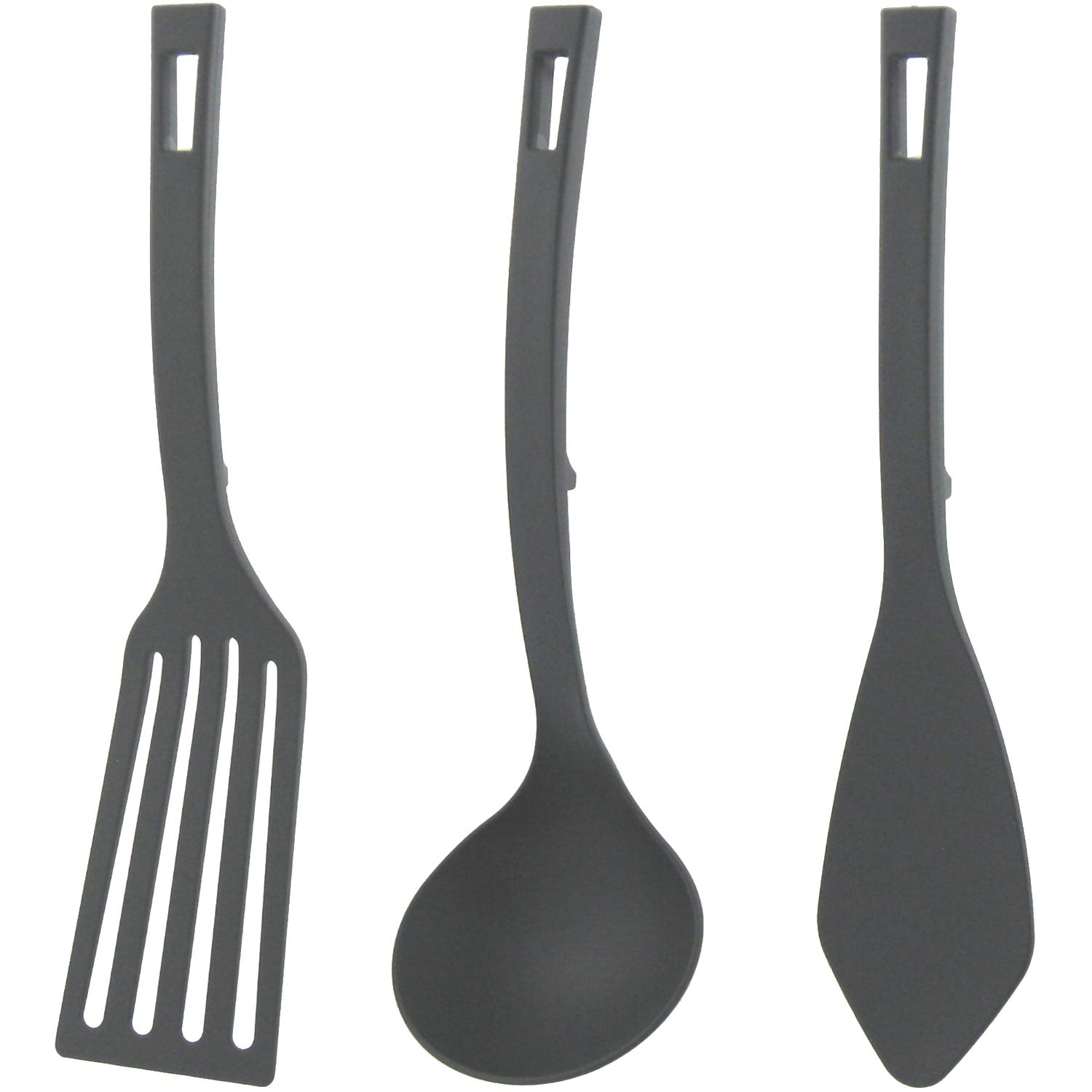 Nagao Simply Kitchen Tool and Made in Japan Set Spatula, Ladle, Spatula, Black, чёрный