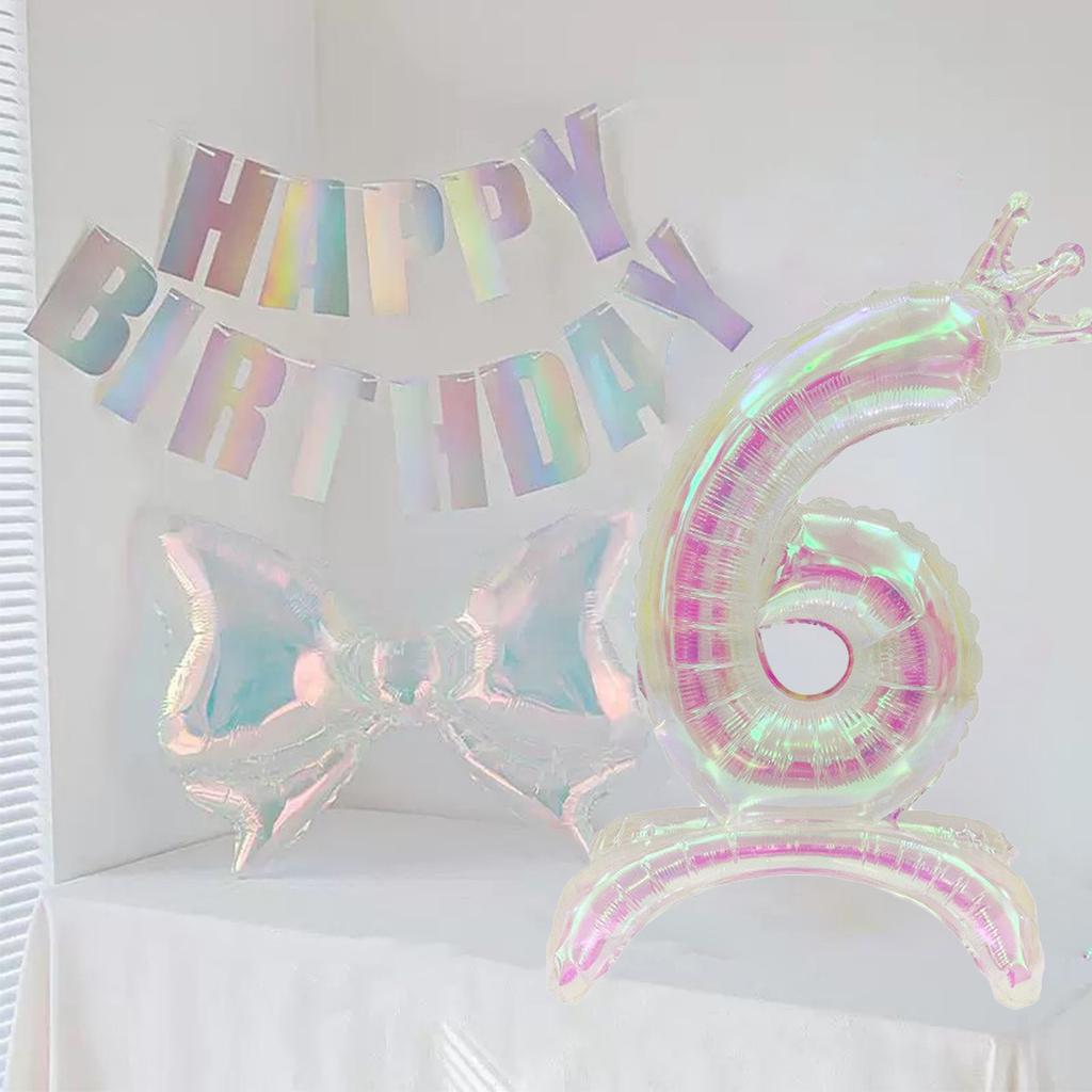 2 digital colorful transparent bow balloons for graduation, wedding, baby shower, anniversary, and birthday party decoration