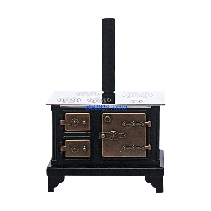 Q0KB Realistic Kitchen Stove Furnishings Set Furniture Play Doll House Decoration