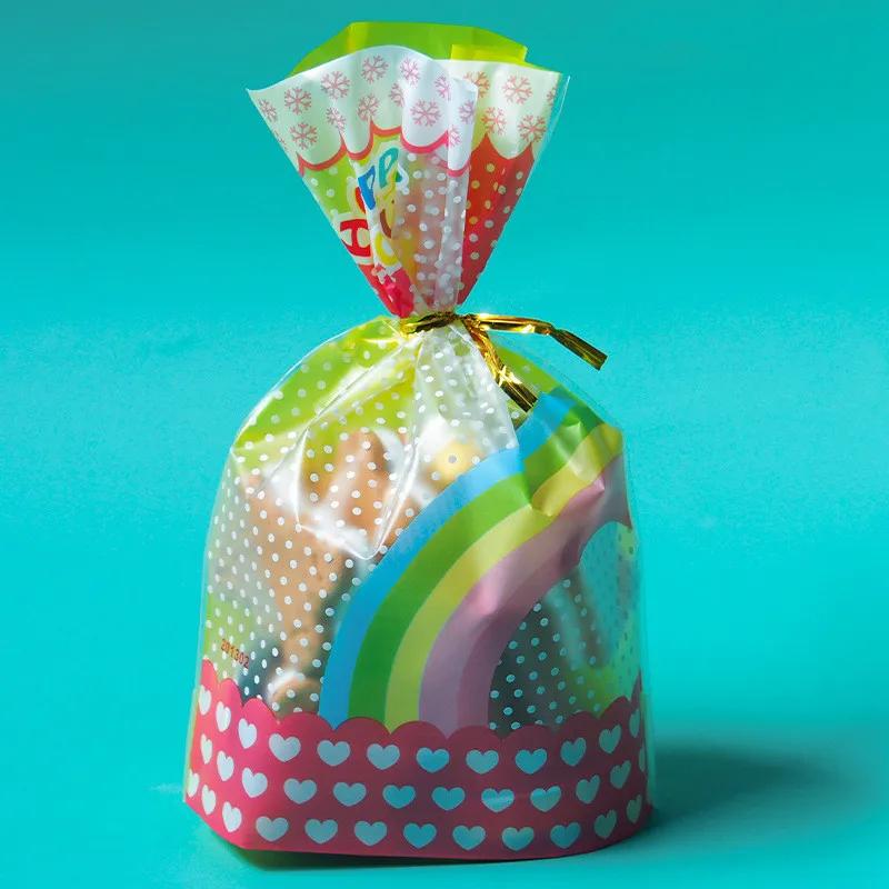 50 Stück Keks-, Süßigkeiten-, Back- und Snackverpackungen, farbig, flache Öffnung, Geschenktüten für Feiertage, Hochzeiten, Neujahr, Partys mit Draht