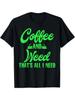 Coffee and Weed Print T-Shirt for Men and Women - 100% Cotton, All-Season, Regul