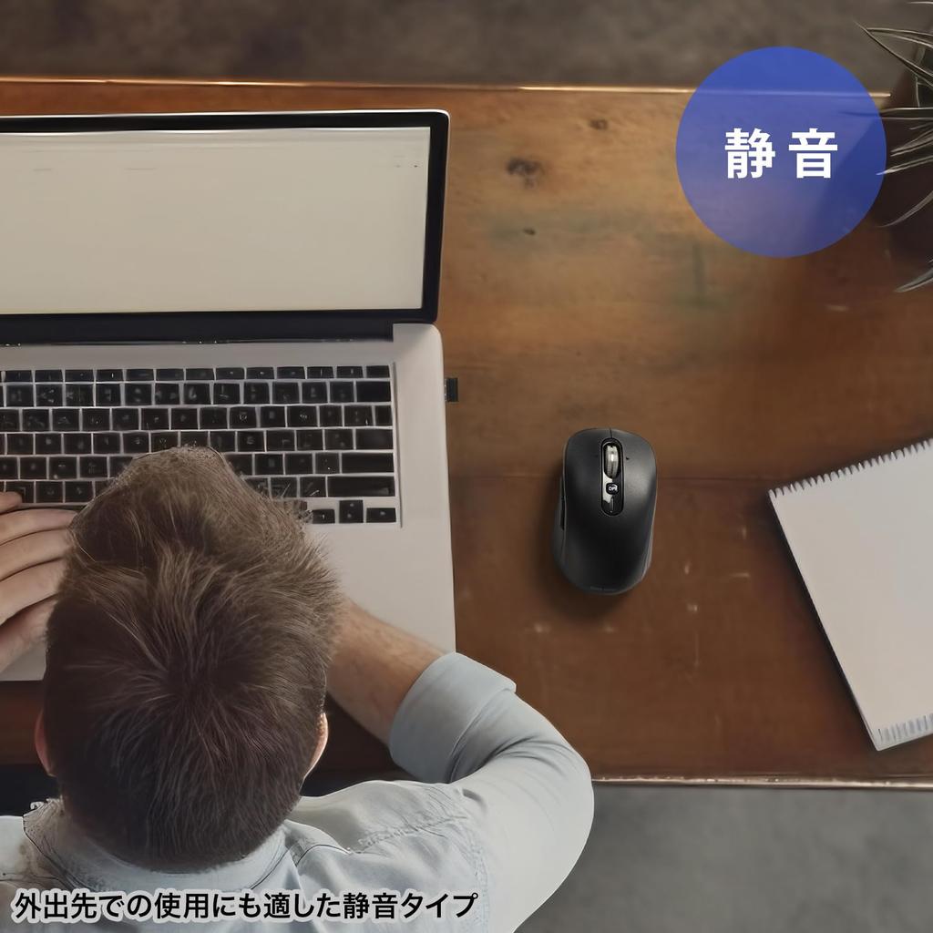 Sanwa Supply Silent Wireless Mouse (Tilt Wheel, High-Speed Scrolling) MA-WBS530BK