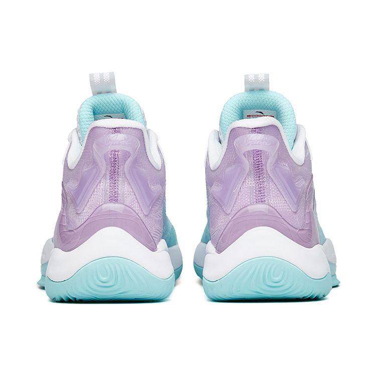 Anta Men Kuangchao 4 Professional Basketball Shoes Light Blue Purple White 112221601-2