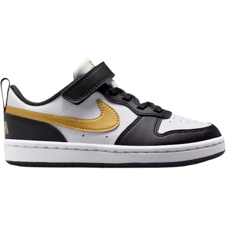 (PS) Nike Court Borough Low Recraft 'Black White Metallic Gold' Kids' DV5457-008