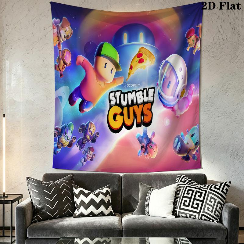 Stumble Guys Frenzy Wall Hanging Printed Fabric Blanket Decorative Tapestries for Bedroom Living Room Home Decor