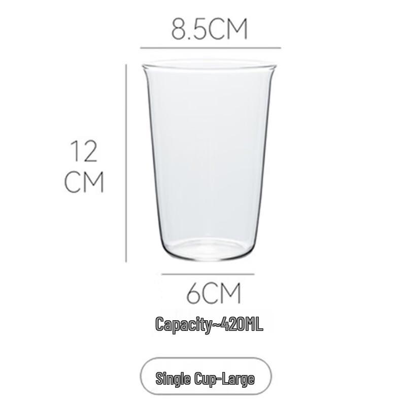 Jun Qi LK Coffee Shop Style Borosilicate Glass Drink Cup 420ml