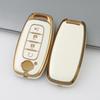 Nissan Car Key Cover - Gold Edge Protective Shell with Full Wrap and Buckle