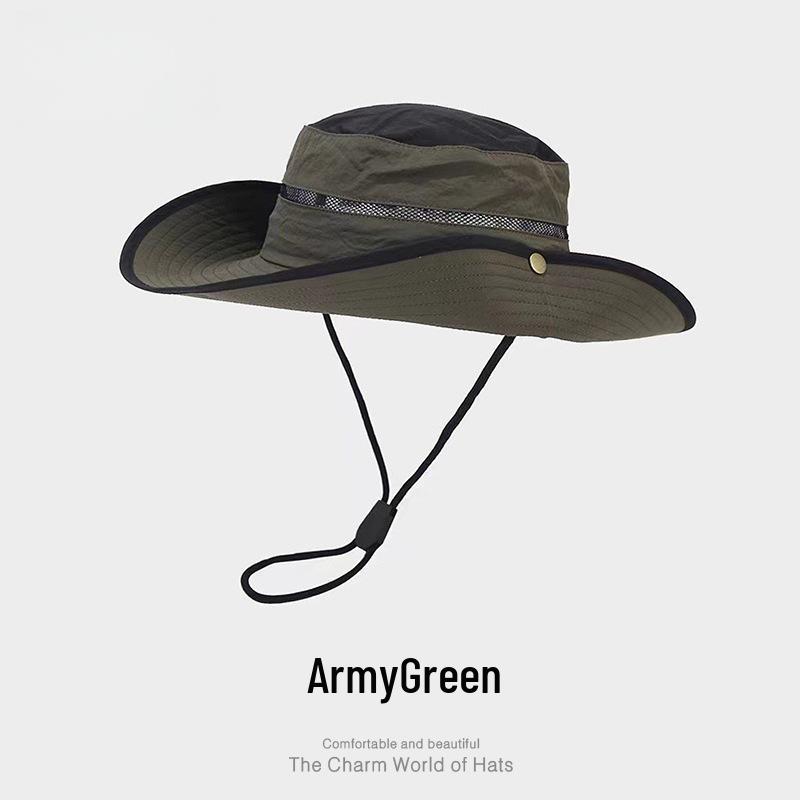 Men's Quick-Dry Color Block Sun Hat, UPF Sun Protection, Waterproof & Breathable; Ideal for Spring/Summer Outdoor Hiking & Sports.