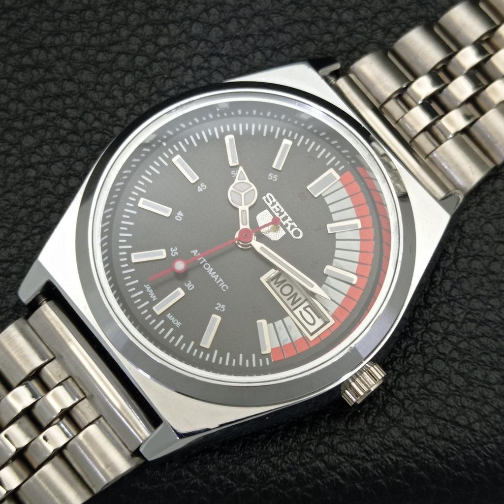 SEIKO 5 AUTOMATIC VINTAGE REFURBISHED 6309A JAPAN MENS BLACK WATCH a440764-9 Sk-a440764-1