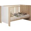 Chambre bébé duo PIA - Lit 70x140 cm + Commode à langer 2 portes - Décor chêne sonoma et blanc mat - TRENDTEAM