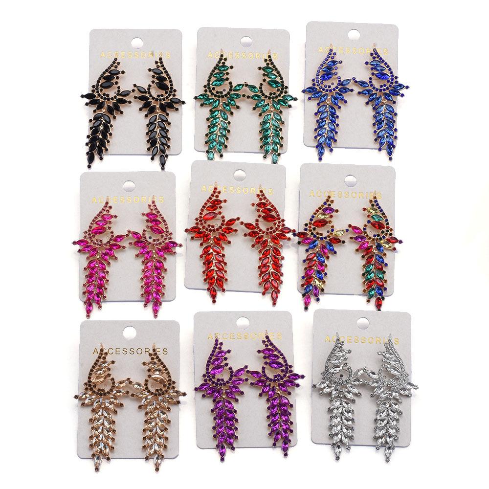 Tassel Geometric Za Colored Crystal Long Earrings Highquality And Fashionable Accessories