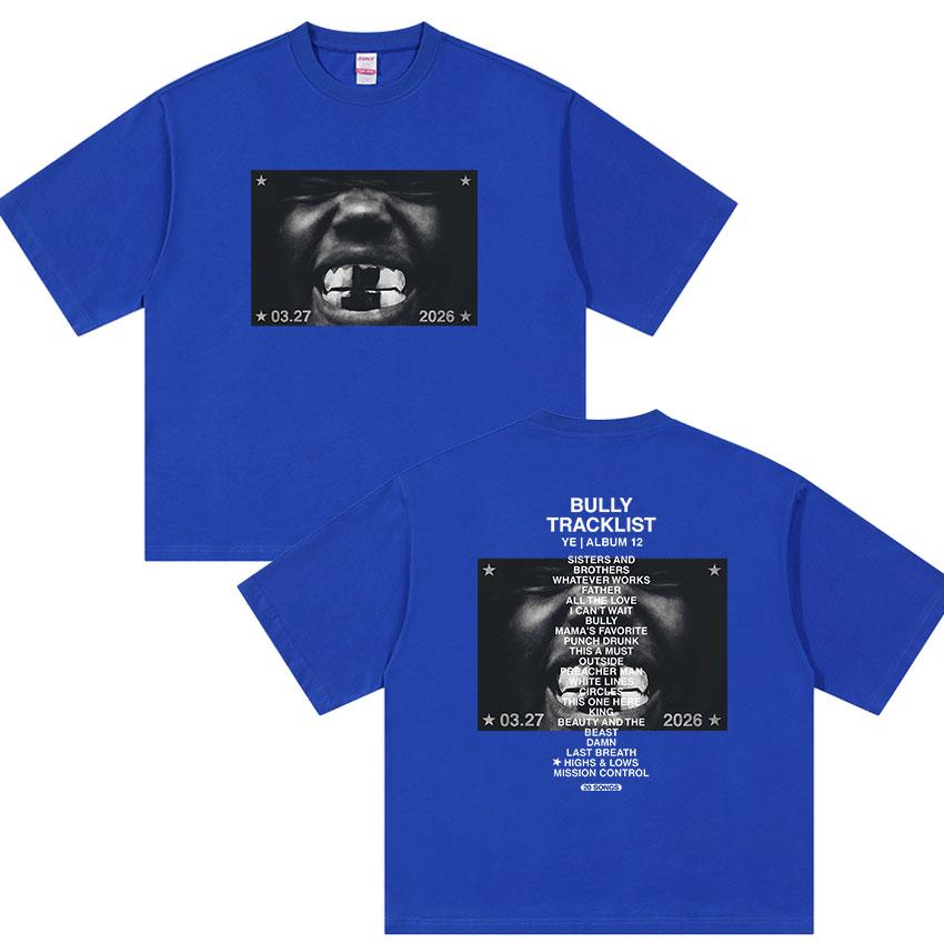 Nuovo Album Bully Kanye West Magliette Grafiche Unisex Hip Hop Pop Rap YK Maglietta a Maniche Corte Moda Retro Cotone Streetwear