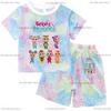 Crying Babies T-shirt Set Children Summer Clothing Girl Cartoon Anime Short Sleeve Sets Leisure Kawaii Clothes Kid Cute Tee Gift
