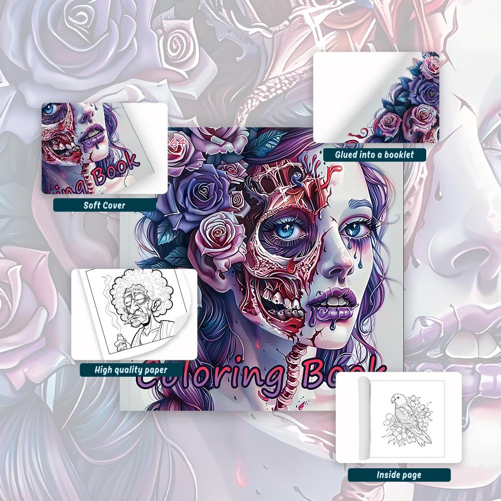 1pc,Teenagers coloring book,30 sheets different patterns 8.3x8.3''100gsm,is a Valentine's Day Easter Holiday Gift