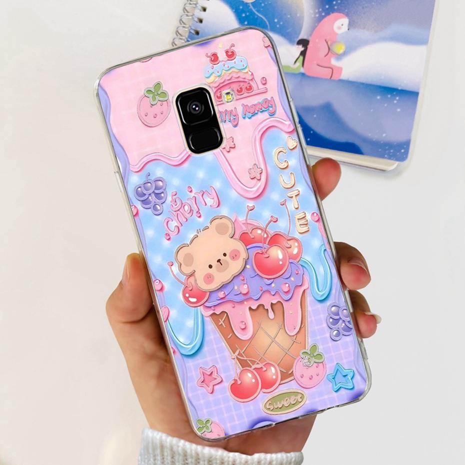 Schöne Hülle mit Aufdruck für Samsung Galaxy A8 (2018) / A8+ (2018) Weiche Silikon-TPU-Rückabdeckung für Samsung A8 A 8 Plus Handyhüllen