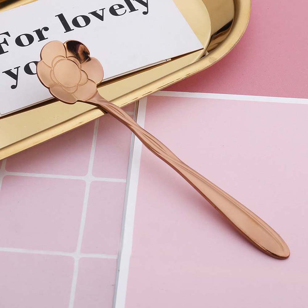 Mixing Spoon Bar Tools Tableware Stainless Steel Flower Spoon Set Cutlery Set Teaspoon Soup Spoon