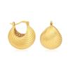 C-shaped Three-dimensional Spiral Striped Hollow Ear Buckle Women's, Light Luxury High-end Copper-plated Money Bag Earrings