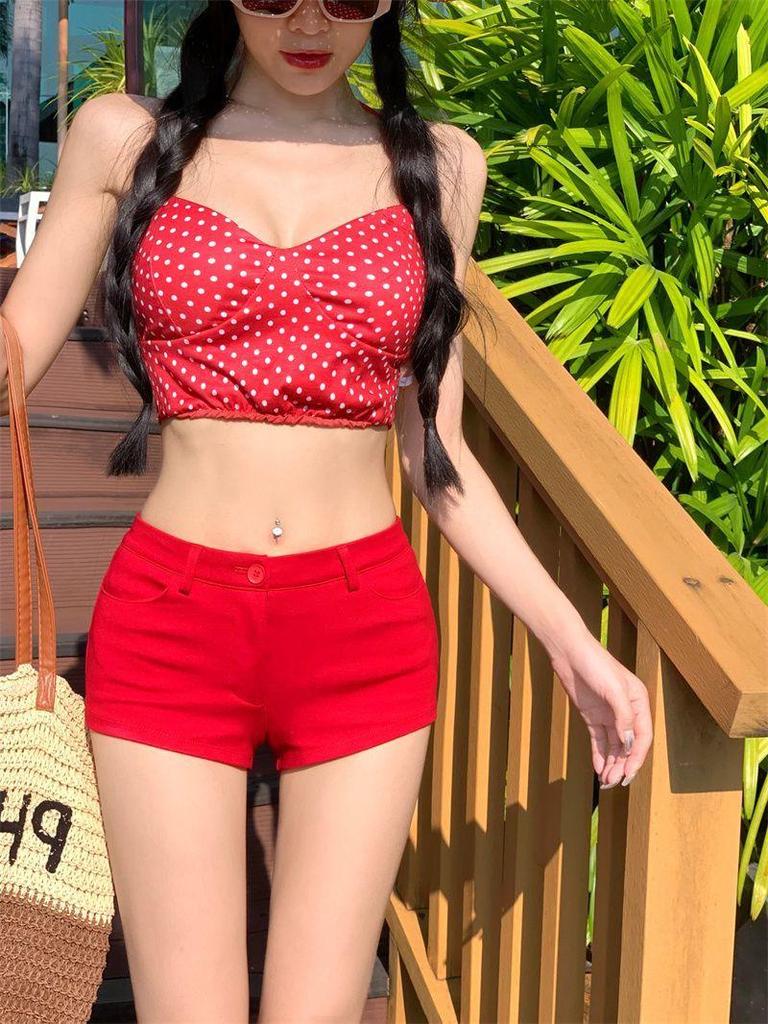 Women's Low Waist Slimming White Hot Shorts - Casual Summer Wear