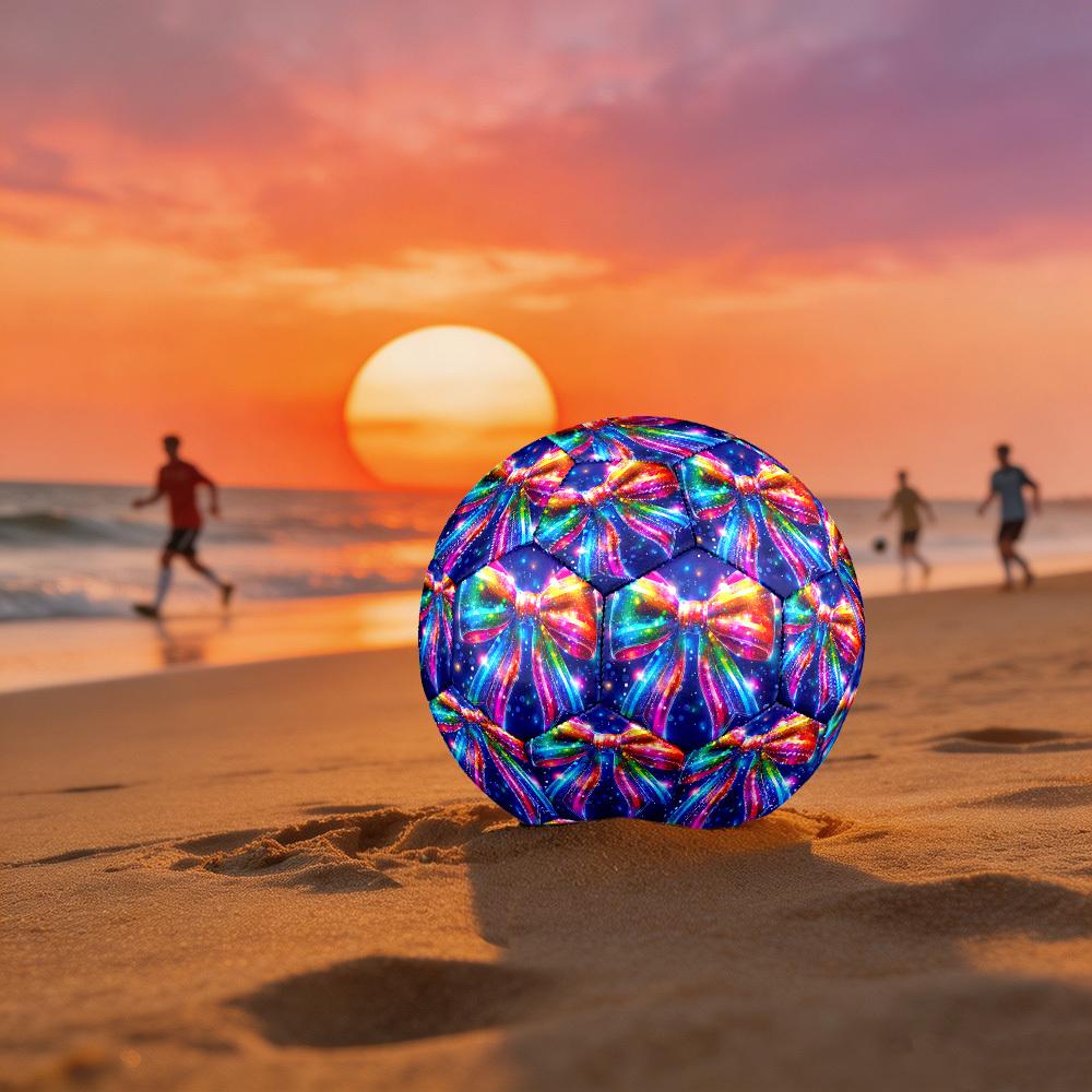 1 Stück Regenbogen Fliege Thema Fußball, Größe 5, Leichtes PVC, Fußball für das Training im Freien, Geschenk j61463