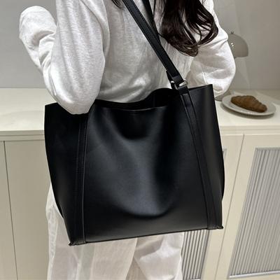 Einfarbige Mutter-Kind-Tasche 2025 neue Damen-Tasche einfache tragbare Tote-Bag große Kapazität Frühjahrsmode Umhängetasche