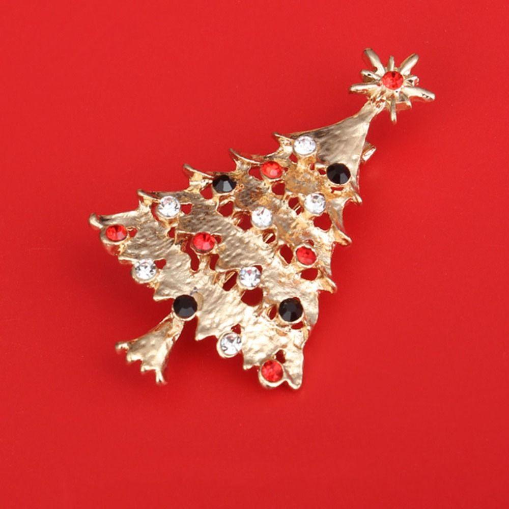 Santa Claus Enamel Rhinestone Brooches Korean Style Christmas Tree Brooch Christmas Brooch  Gift