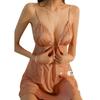 Summer Nightgown Pajamas Female Sexy Halter Suspenders Pure Desire Loungewear Nightgown Two-Piece Set With Chest Pad