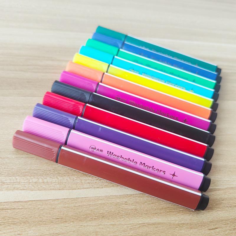 18-Color Triangular Grip Markers for Kids - Ideal for School, Art, DIY, Journals