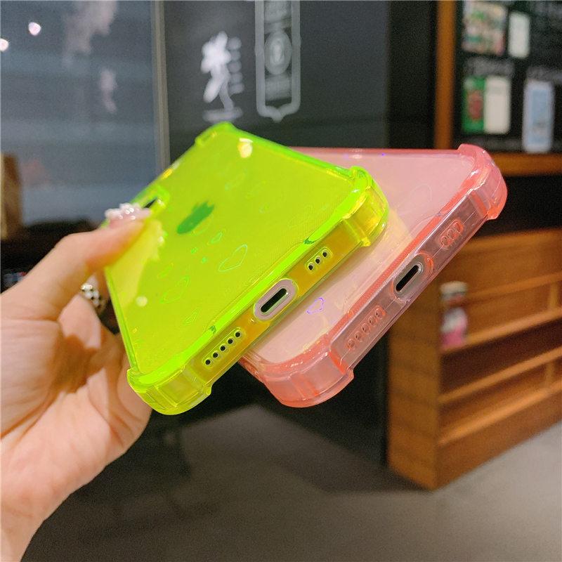 Luxury Reflective Holographic Love Heart Case For Iphone 13 12 11 Pro Max Mini Xs X Xr 7 8 Plus Se 2020 Soft Clear Buffer Cover