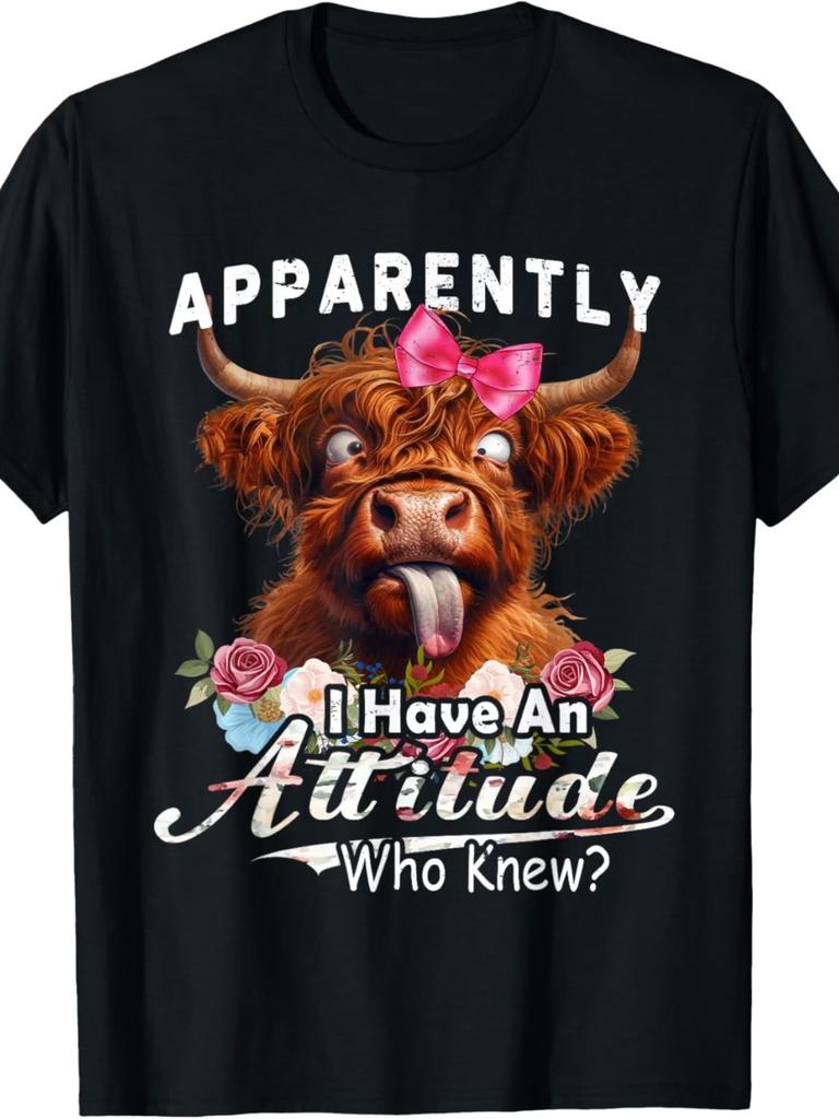 This Humorous T-Shirt Featuring a Highland Cow Is Designed for Both Men And Wome