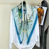 Spring And Autumn Mulberry Silk Square Scarf 100% Pure Silk Fabric Chinese Style Scarf Garden Style Sunscreen Silk Scarf