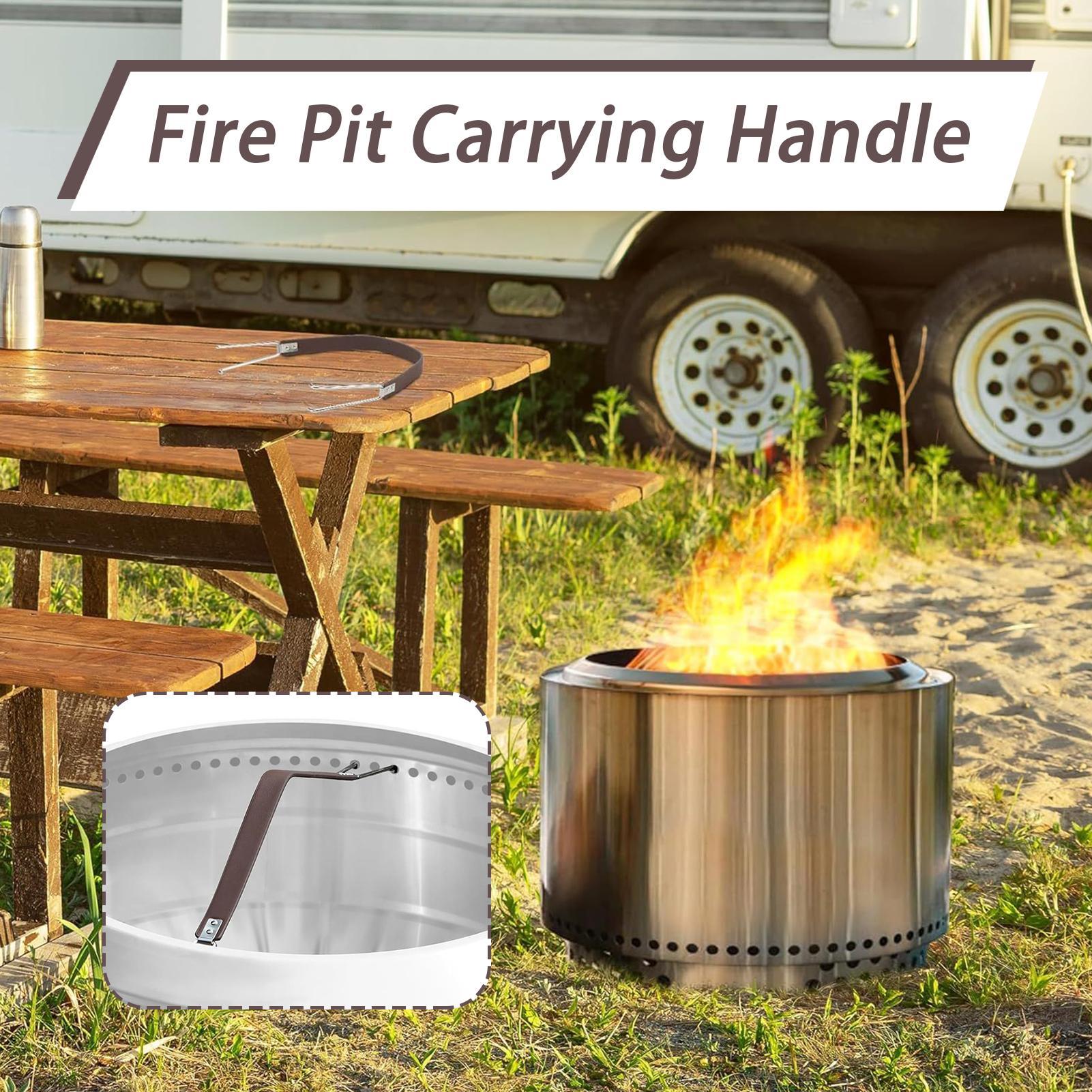 

Handle for Fire Pit Lid Fire Pit Tool Portable Handle with Stainless Steel Hooks for Grill Camping Outdoor Indoor Table Hiking CN