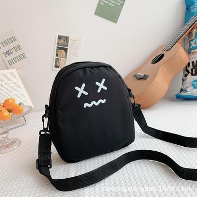 2025 Winter New Nylon Small Square Bag, Funny and Cute Cartoon Mini Bag, Male and Female College Students Mobile Phone Bag