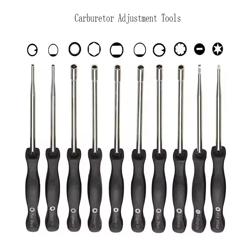 10PCS/Set Carburetor Screwdrivers Adjustment Multi-head Tune-up Bolt Key Car Repair Maintenance Tool Set with Brush