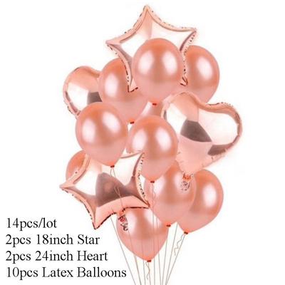 14/20pcs Multi Confetti Heart Star Foil Balloon Baby Shower Happy Birthday Party Helium Ballons Wedding Anniversary Decor Globos