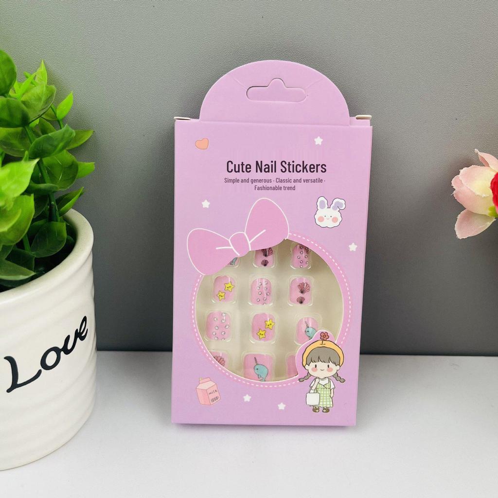 Children's Wearable Custom Nail Stickers - Cute European & American Jelly Glue Fingernail Tips