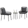 Garden Dining Set 3 pcs Black and Anthracite Poly Rattan