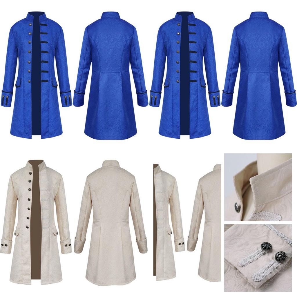 Retro Gothic Victorian Uniform Tailcoat Jacket For Men