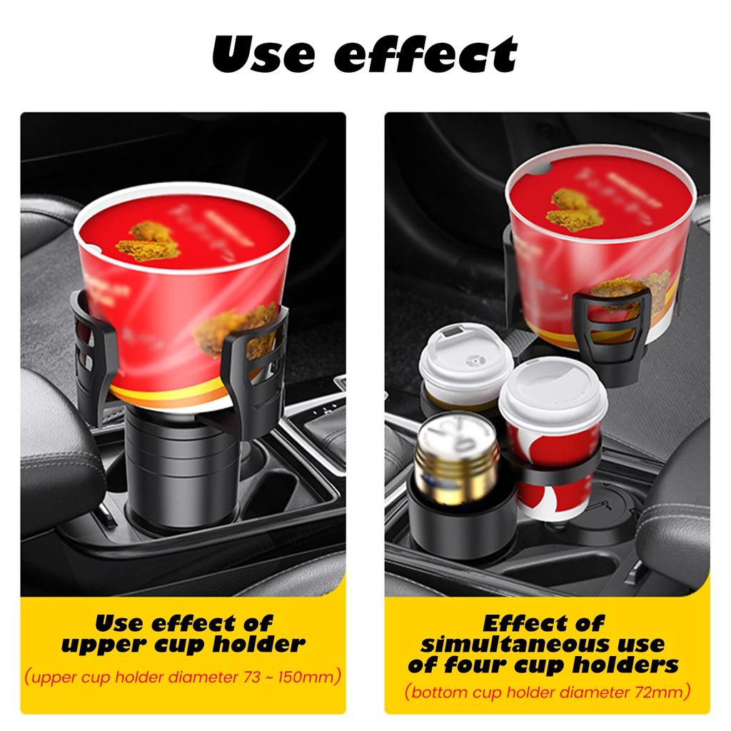 4in1 Car Cup Holder Expander Adapter Universal Car Phone Drink Bottle Stand Rack Car Interior Rotating Vehicle Water Cup Holder