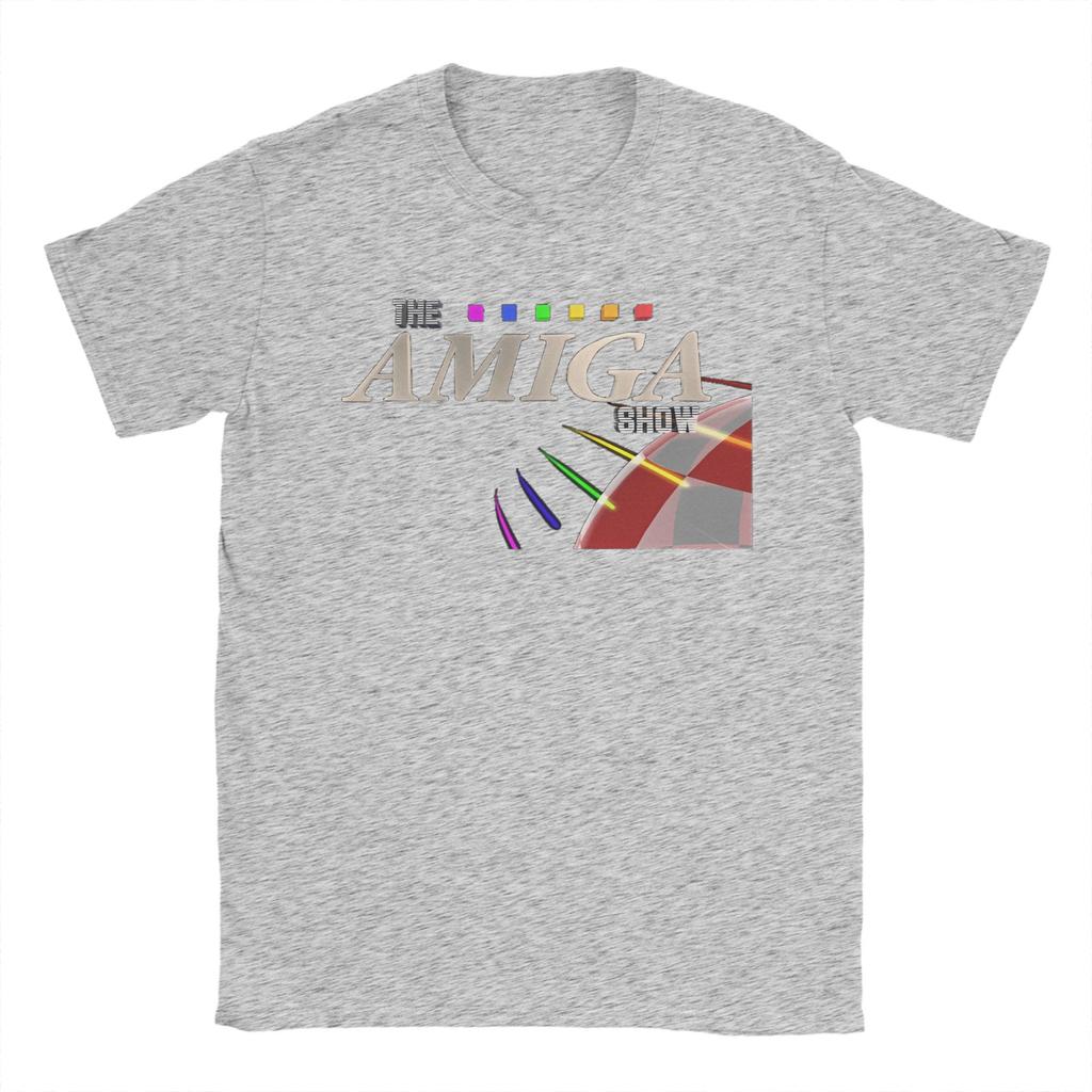 The Amiga Show Logo T-Shirt for Men Women Vintage 100% Cotton Tees Round Collar Short Sleeve T Shirt Printed Clothing