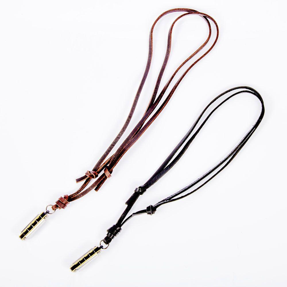 Jewelry Personalized Retro Leather Necklace Harmonica Pendant
