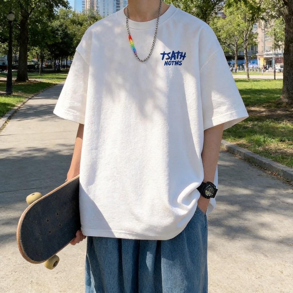 Summer Cotton T Shirt For Men With Printed Design And Casual Style For Daily Wear