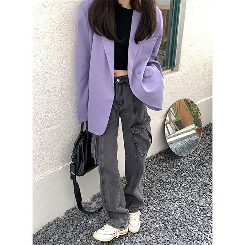 Spring 2022 Womens Fashion High Waist Y2k Women's Wide Leg Jeans Baggy Woman Denim Capris Cargo Pants Jean Mom Jeans Trousers