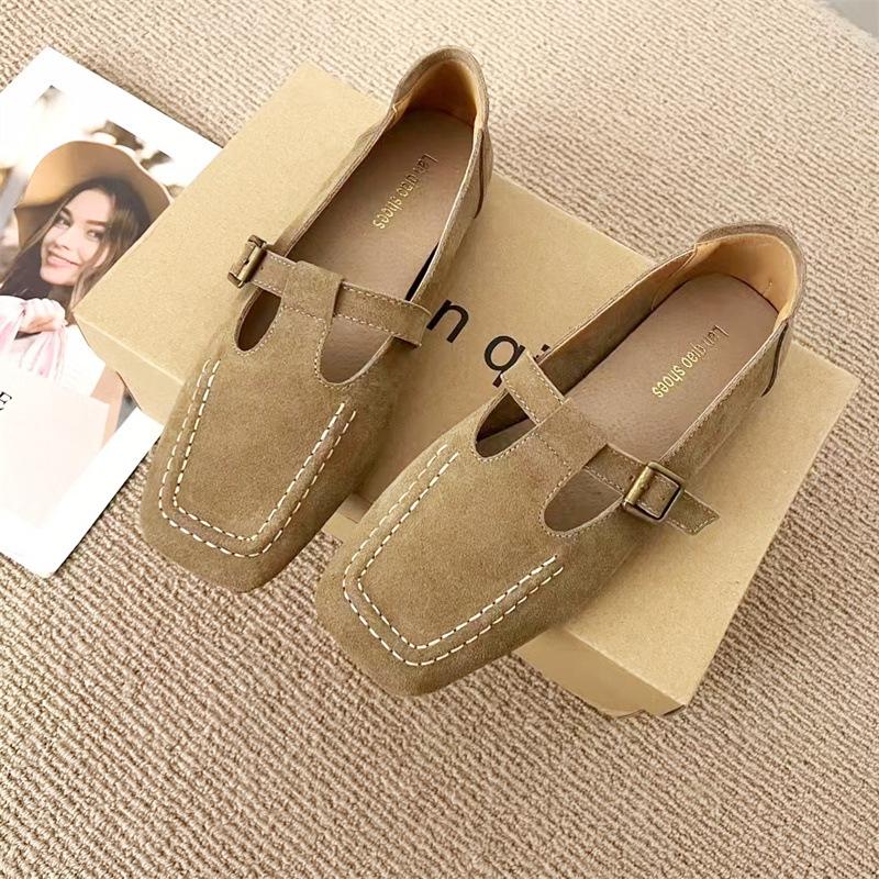 Fashion AIYUQI Women's Mary Jane Shoes Retro 2025 New Genuine Leather Female Shoes Slip-on Large Size Square-toe Loafers For Women