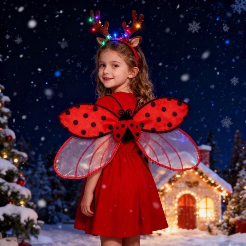 Realistic Ladybugs Wing For Halloween Cosplay And Themed Parties Easy Wear Design Safe Role Play Wing For Children