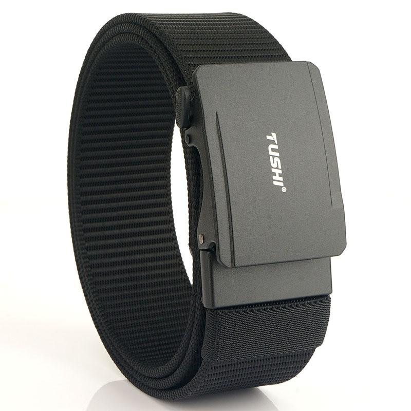 

4.3 Men s Nylon Belt Toothless Automatic Buckle Simple Canvas Military Training Light Luxury Style Woven 120cm чёрный