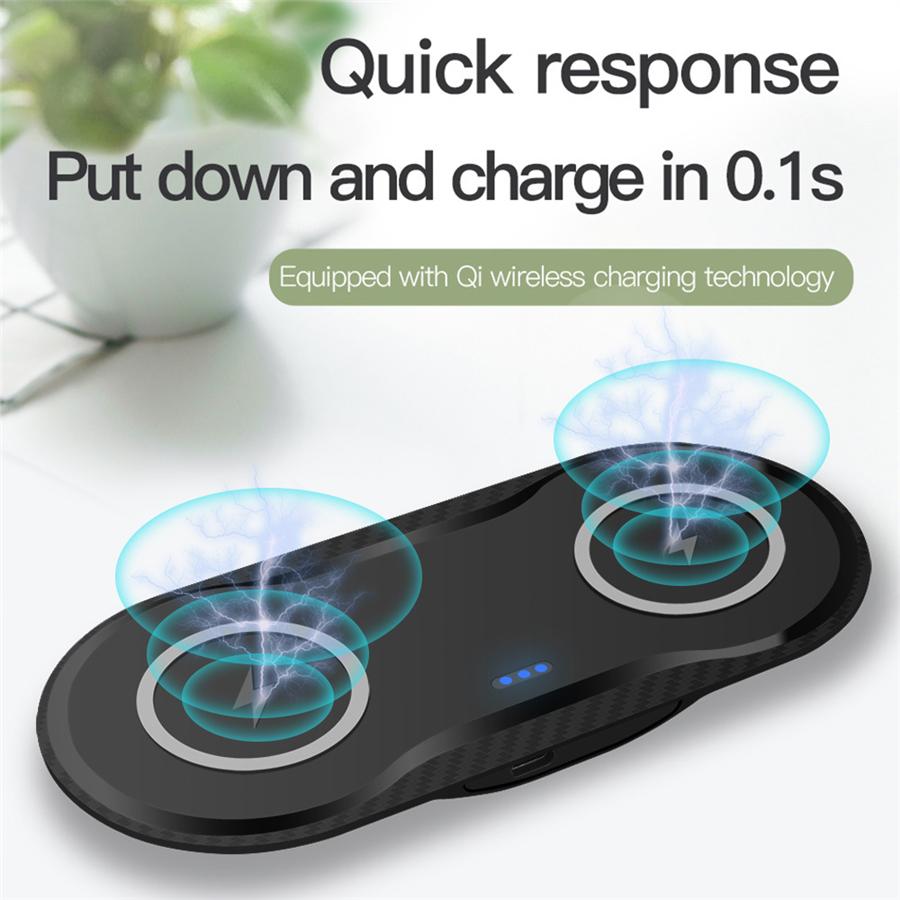 20W Double Seat CAR QI Wireless Charger Fast Charging Pad 2 In 1 Desktop Charger for iPhone 11 Pro X XS MAX XR For Samsung S10 S9