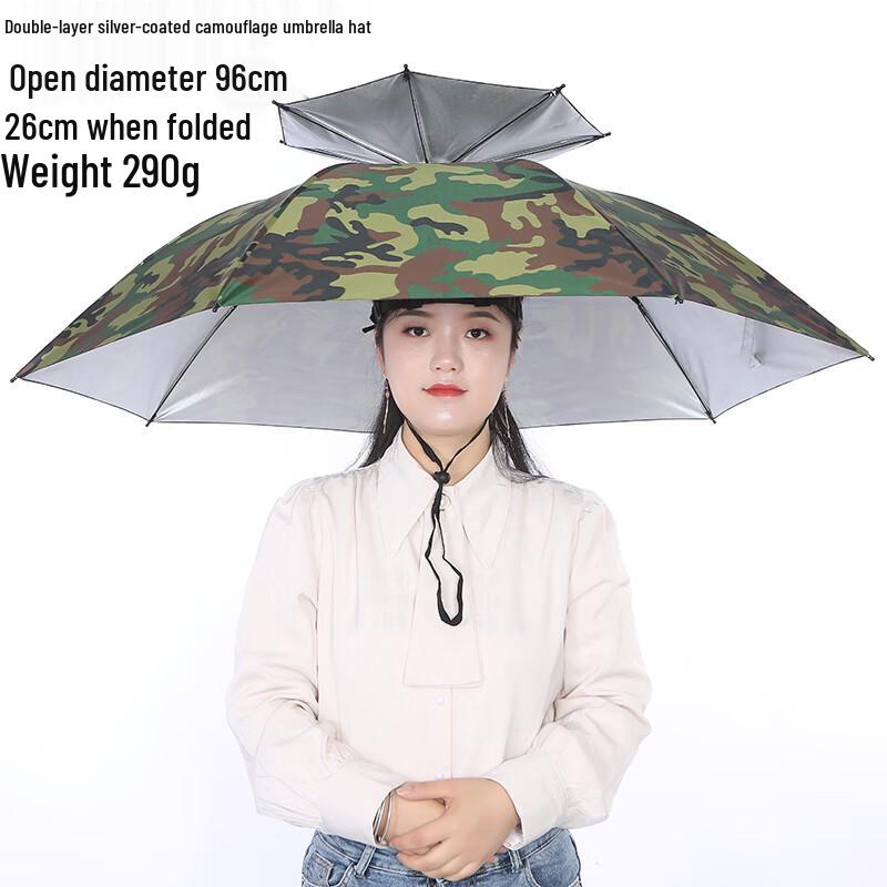 Shixun Camouflage UV Protection Hands-Free Umbrella Hat