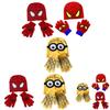 Stylish Children's Spiderman Minions Knitted Hat And Gloves Winter Warm Suit